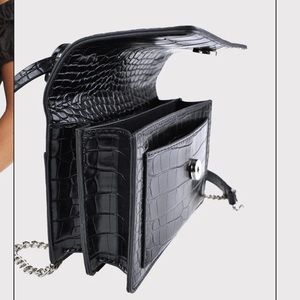 Peta and Jain black croc bag
